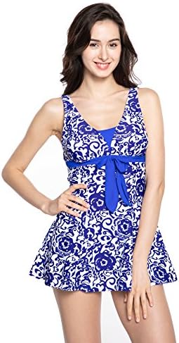 Lecoon Women's One Piece Swim Bathing Suits Floral Print Swimwear Tummy Control Flattering Beachwear