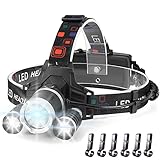 IKAAMA Headlamp Rechargeable, Head Lamp 6000 High