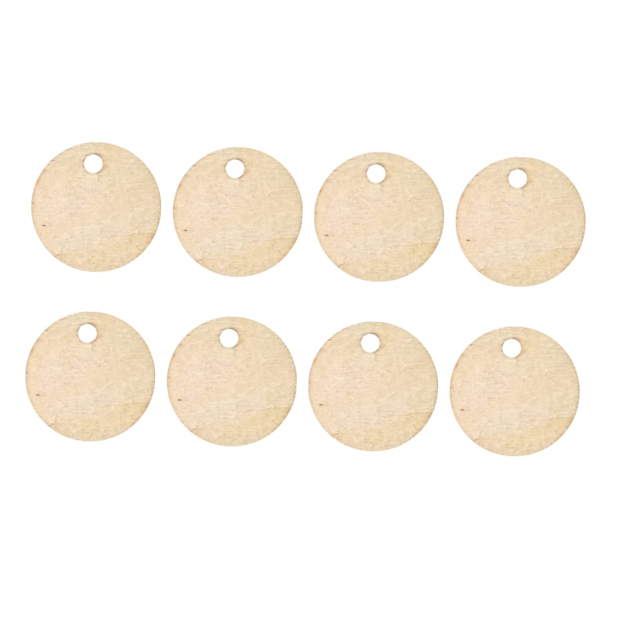 CAXUSD 50Pcs Round Wood Slices with Hole 0.79 Inch DIY Wooden Craft Circles for Scrapbooking Tags Home Decoration and Gift Packaging