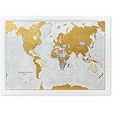 Scratch the World® - scratch off your map of the world travel poster! - detailed cartography - Large Size 33¼ x 23½ inches