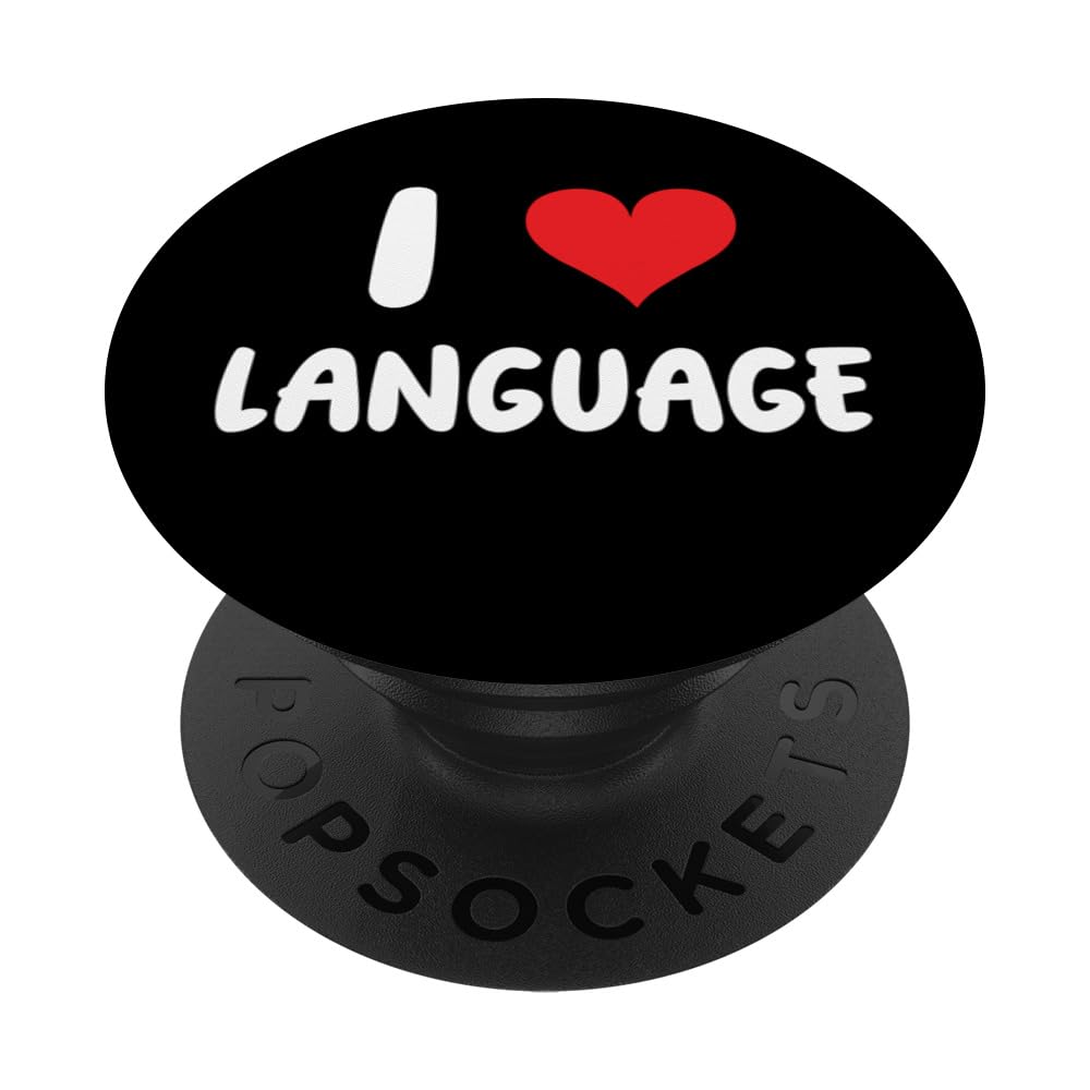 I Love Language Heart English Literature Teacher Translator PopSockets Swappable PopGrip