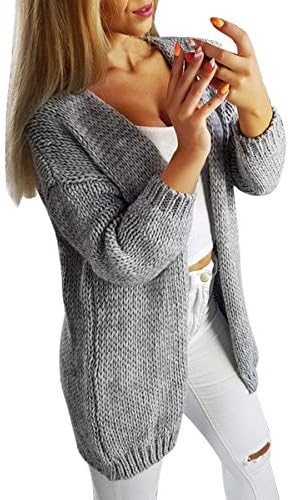 XOWRTE Women's Solid Fall Winter Sweater Cover Up Knitted Jacket Cardigan Outwear Coat