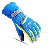 Tsptool Winter Warm Gloves Windproof & Waterproof Snow Ski Gloves Blue S