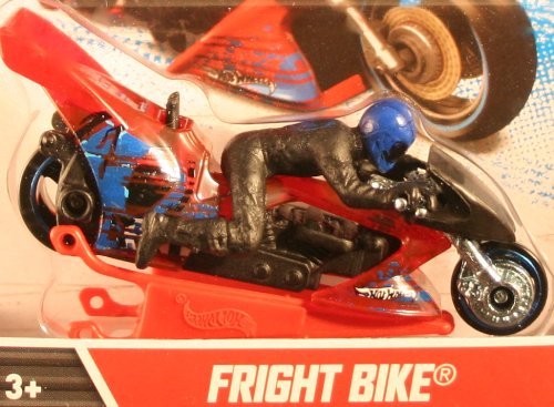 Fright Bike (Black / Red / Blue) Motorcycle and Rider Hot Wheels 1:64 Scale 2012 Die-Cast Vehicle