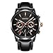 OLMECA Men's Watches Luxury Sports Casual Quartz Wristwatches Waterproof Chronograph Calendar Date Stainless Steel Band Black Color 666 (Black Red)