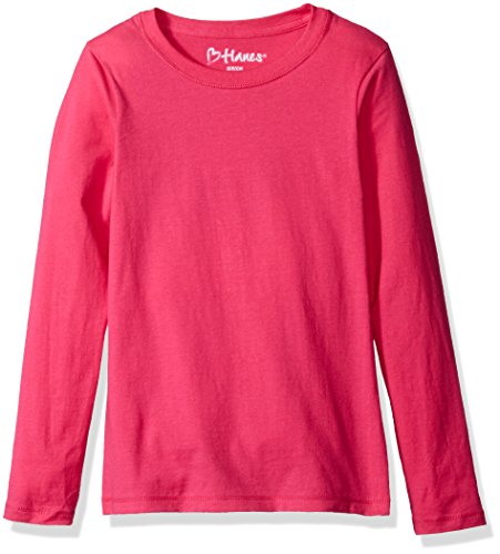 Hanes Big Girls' Comfortsoft Long Sleeve Tee, Amaranth, L