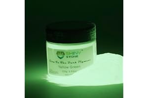 Shiny Stone Glow in The Dark Powder Pigment, Neutral and Fluorescent Colorful Luminous Pigment Powder for Painting, Epoxy Resin Colorant, DIY Crafts and Theme Party,100g/3.53oz (Yellow Green)