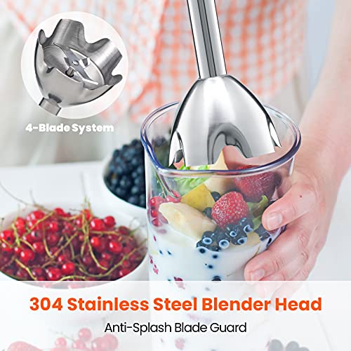 Immersion Blender, Hand Blender for Baby Food Puree Soup Smoothie, 800W