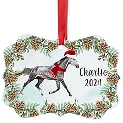 Dapple Gray Thoroughbred Horse Christmas Ornament