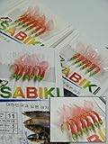 10 Packs Bulk Red Fish Skin Saltwater Freshwater Sabiki Fishing Bait Rigs With Hooks Swivels and Snaps Lure Set Kit #17 to #20