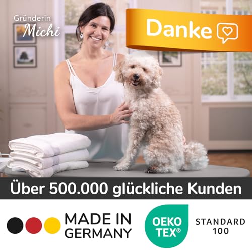 Super Soft Ironing Blanket for Table Heat-Resistant – 100 x 65 cm – Non-Slip Ironing Mat with Moisture Protection for Steam Irons, Ironing Mat Made in Germany