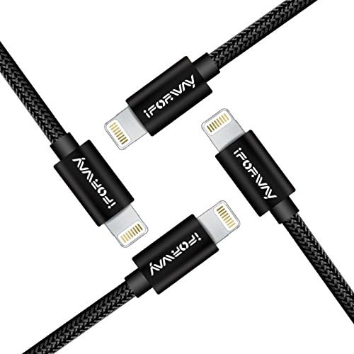 9 inch Nylon Braided Short Lightning Cable Charging Cord Data Transfer for Multiple Devices USB Charging Station Apple iPhone iPad Black (4 Pack)