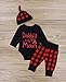 Valentines Baby Boys Girls Clothes Daddy's Little Man Print Bodysuit Outfits Clothes Set With Hat