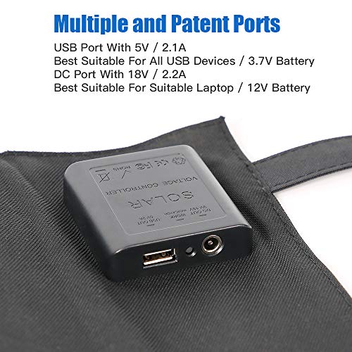 Sunkingdom Solar Charger 60W Portable Solar Panel Charger with 5V USB