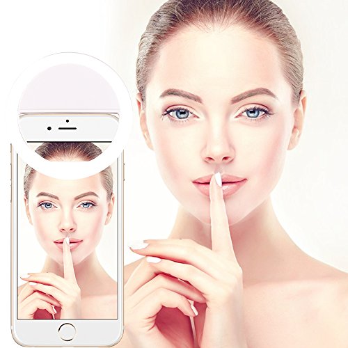 Ring Light for Camera Rechargable Stepless Brightness Control,Selfie LED Camera Light,Selfie LED Camera Light [36 LED] for iPhone iPad Sumsung Galaxy Photography Phonesand more[White]