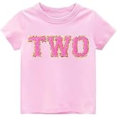 D.O.T Birthday Girl Shirt Girls Birthday tee Kids Bday Party Outfit Toddler Baby 2nd 3rd 4th 5th 6th 7th Embroidery Top (2 Years, Pink with 2)
