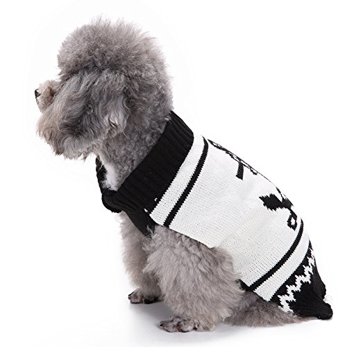 Tangpan Turtleneck Classic White Sailor Pet Dog Sweater Apparel(White,XL)