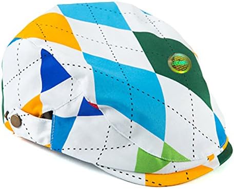 LOCOMO Unisex Kid Argyle Checkered Plaid Tartan Newsboy Flat Cap Hat FBH030s08