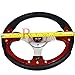 Rxmotor 320MM 6 Bolts JDM Horn Button Steering Wheel Universal Fit Not Include Hub Adapter (RED)