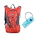Pinty Waterproof Ripstop Hydration Backpack Pack with 2L (0.5 Gallon) Water Bladder for Hikers, Bikers, Joggers, Campers (Orange)