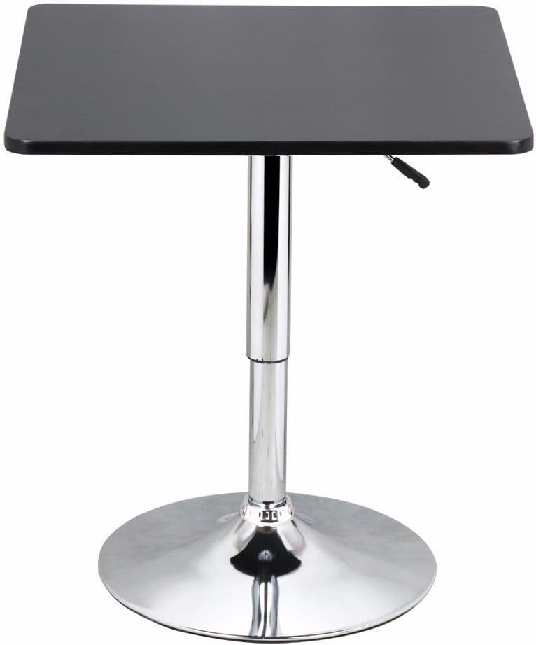 Square- Modern Swivel Counter Height Table Adjustable Pub Bistro Bar Cafe Tables Indoor