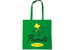 Logoshirt® Peanuts I Woodstock I Records I Printed Tote Bag I Shopping Bag I Resuable I With Long Handles I Licensed Design