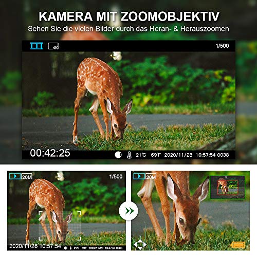 Crenova WLAN Wildkamera 4K 32MP mit 32GB microSD 940nm IR LEDs Bewegungsmelder Nachtsicht Spielkamera Wildtierkamera… – Bild 4