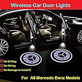 2Pcs Wireless Car Door LED Projector Light for Mercedes Benz All Models, Car Courtesy Welcome Logo Shadow Ghost Light, Wireless Car Door Led Projector Light