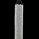 FlavorThings Hanging Beaded Crystal Column Chandelier, 9ft Tall Beads Curtain Round with Silver Metal Hoop and Hanging Chain for Wedding Reception Party Events Home Centerpieces Decorations (9FT)