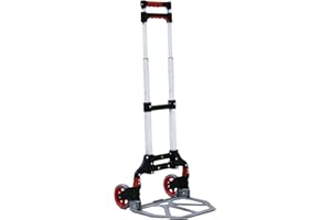 JXUFDHO Folding Hand Truck Portable Folding Dolly, Foldable Hand Truck Portable Dolly Cart Trolley Luggage Cart for Moving Home, Auto, Office,Travel Use, 180 lbs Capacity Aluminium