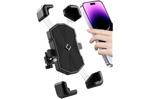 YIUJEFDA Bike Phone Mount -1s Auto Lock Easy Install Handlebar Phone Mount Holder - Bike Phone Holder for iPhone and 4.5-7.0" Cell Phone - Motorcycle Phone Mount for Bicycle