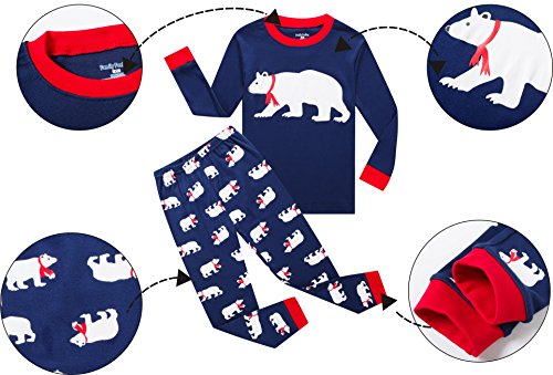 Family Feeling Christmas Bear Little Boys Girls Child Pajamas Sets 100% Cotton Toddler PJS