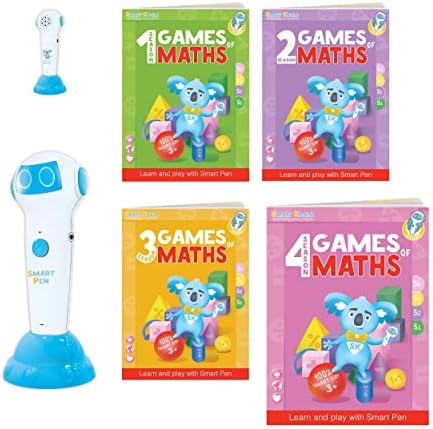 Talking Pen + 4 Books Games of Math (Super Bundle). The Most Entertaining Way to Learn Math! The Pen Supports English and Other International Languages. Fun Games and Tasks Inside!