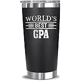 AcevedoDesign World's Best Gpa Tumbler - Best Gpa Laser Engraved - Gpa Mug - Father's Day Gift - Birthday Gift For Gpa - Gpa Coffee Mug - Stainless Steel Travel Tumbler 20Oz, Black