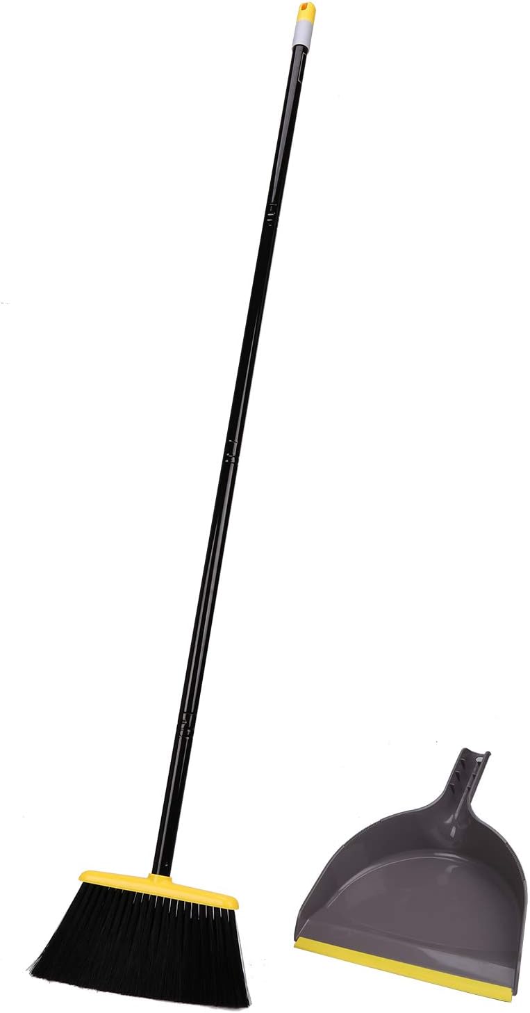 Angle Broom with Dustpan,Dust pan Snaps On Broom Handles,Broom with Attachable Dustpan: Kitchen & Dining