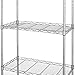 LANGRIA 6 Tier Wire Shelving Unit Organization and Storage Rack with 5 Hooks,Silver