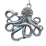 Steampunk Octopus Necklace | Victorian Style, Silver Finish Handmade Pirate Accessory