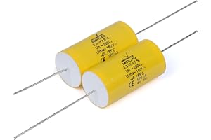 YEGAFE 2pcs 3.3uF 250V Axial Audio Speaker Crossover stepless Film Capacitor 5% Audio Crossover Tweeter Precise Pairing