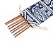 Straw case, chopsticks, utensil and flatware travel case, utensil and cutlery carrying bag, straw pouch and straw carrying case, Steelish (Large, Elephants+Trees)