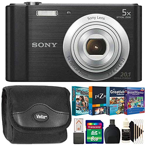 Sony CyberShot DSC W800 Silver 20.1MP Slim Point and Shoot Camera Black