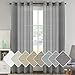 H.VERSAILTEX Natural Linen Blended Window Curtain Panels - Light Filtering Linen Semi Sheer Curtains Grey Nickel Grommet for Bedroom/Living Room (Set of 2, 52