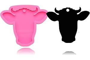DIY STENCIL Shiny Bull Head Shape Silicone Mold Cow Face Keychain Polymer Clay Mold DIY Handmade Necklace Epoxy Resin Jewellery Silicone Mold Resin Crafting Molds Animal Keychains Mould