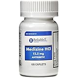 RELIABLE 1 LABORATORIES Meclizine HCL 12.5 mg Caplets - Prevent nausea, vomiting, and dizziness caused by motion sickness (10