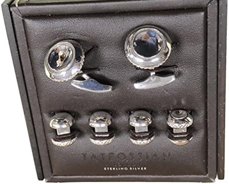 Tateossian London Groove Round Silver Pure Cufflinks