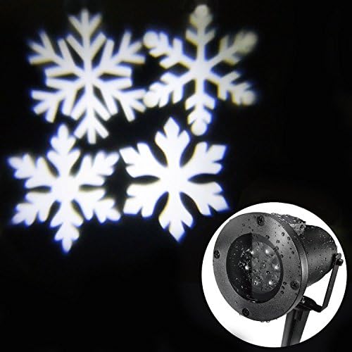 New Year Holiday Decoration Suyeeson Rotating Projection Led Lights Snowflake Spotlight, 10PCS Pattern Lens Christmas Led Projector Light Show Waterproof for Landscape, Wall - Multi Colors