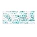 Case Star Feather Series Silicone Keyboard Cover Skin for MacBook 13-Inch Unibody/MacBook Pro 13, 15, 17-Inch and Compatible with Apple Wireless Keyboard (White with Aqua Blue Feather)