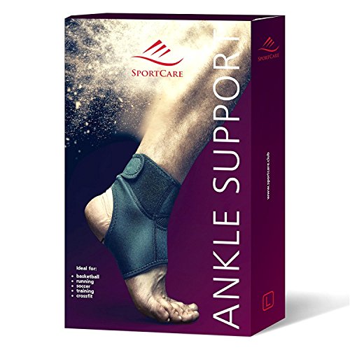 SportCare Ankle Support Brace with elastic wrap, good sports protection for Basketball, Running, Volleyball, Soccer and More! (Large)
