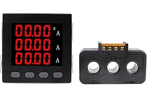 CWCKDJDH Three Phase LED Ammeter 96 * 96mm Digital Display Panel Meter with Current Transformer