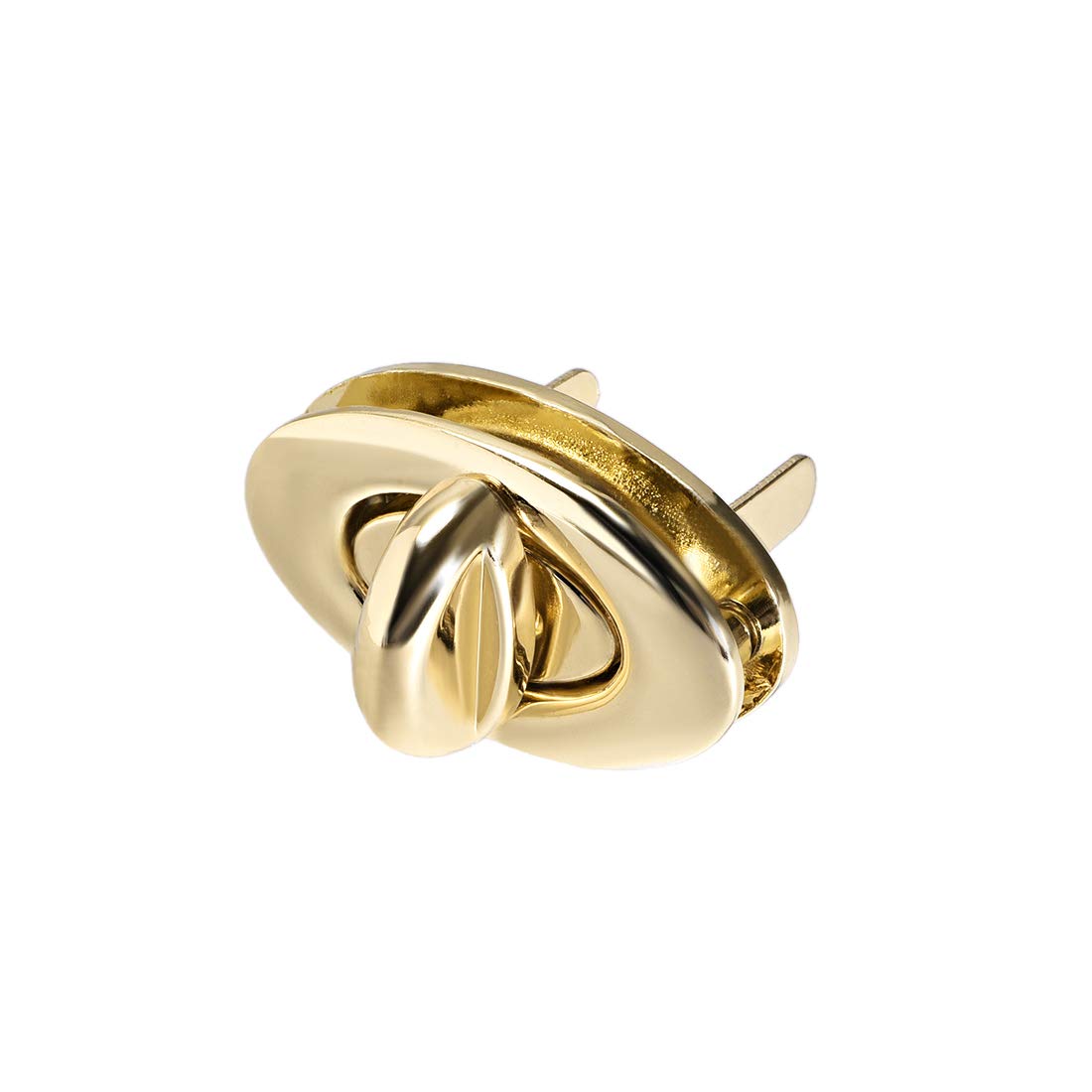 sourcing map 1 Set Oval Purses Twist Lock 33mm x 19mm Clutches Closures for DIY Bag Making - Light Gold