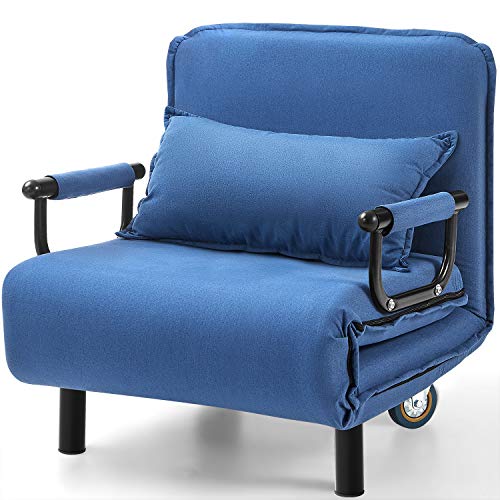 Kealive Convertible Sofa Chair Bed Folding Arm Chair Sleeper 5 Position Recliner With Wheel Single Sofa Bed For Adult Full Padded Lounger Couch Bed With Pillow 29 1 Inches Large Width On Galleon Philippines